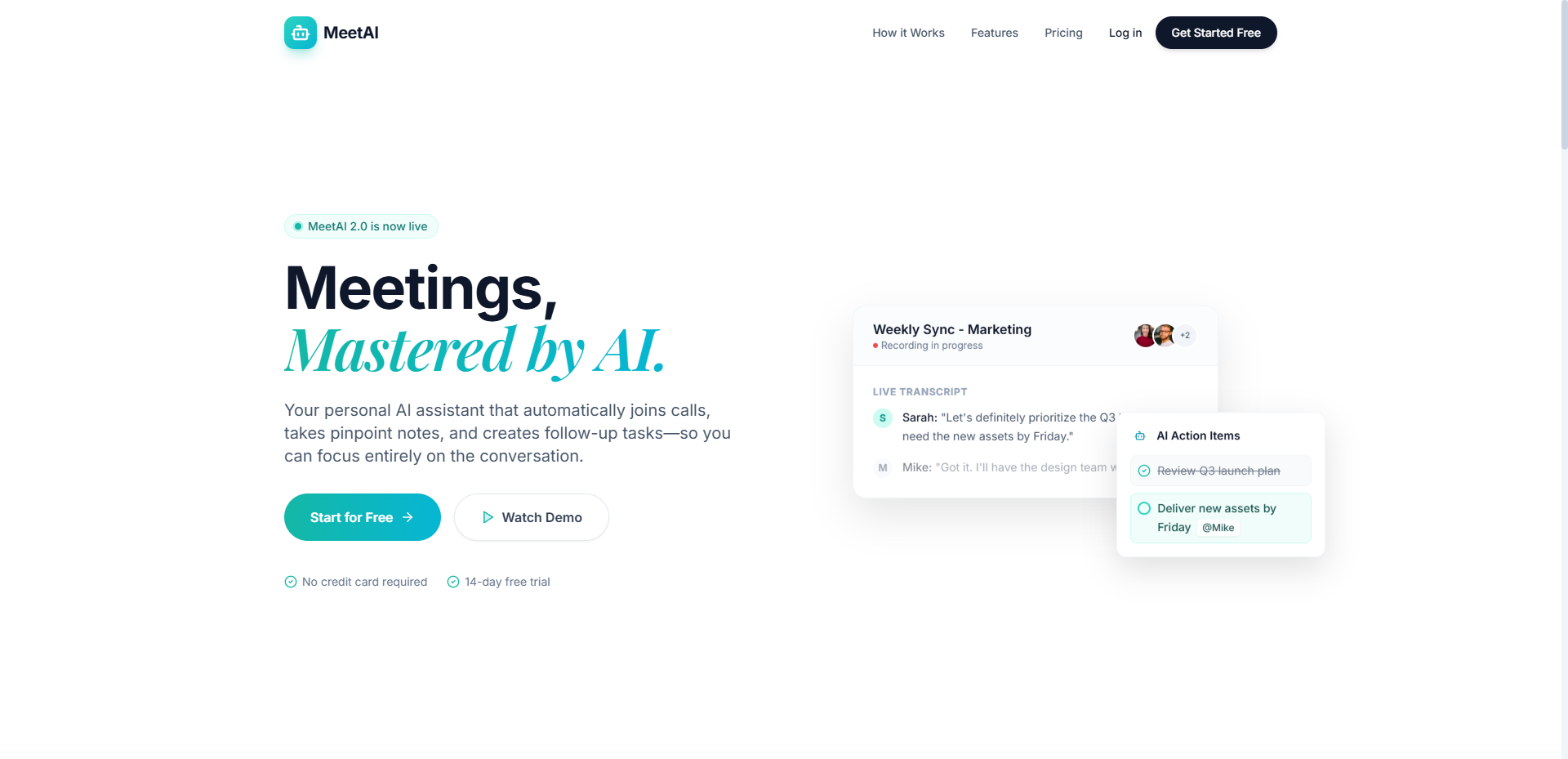 AI SaaS Launch Page